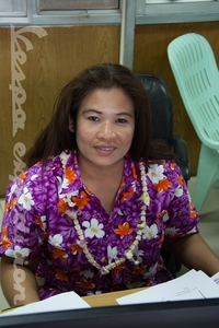 Thai custom clerk in Hawaiian uniform