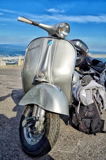 Vespa surounded with bags